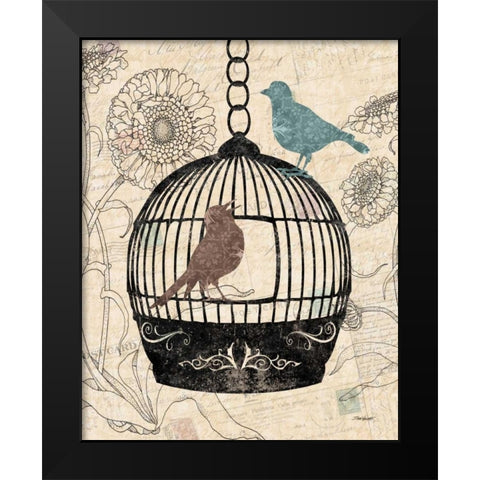 Birds and Blooms I Black Modern Wood Framed Art Print by Williams, Todd
