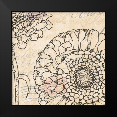Vintage Dahlias I Black Modern Wood Framed Art Print by Williams, Todd