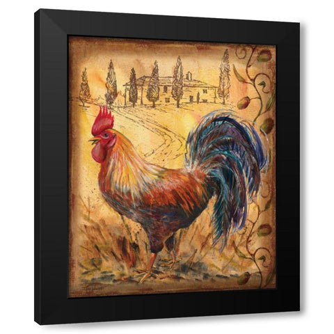 Tuscan Rooster II Black Modern Wood Framed Art Print by Williams, Todd