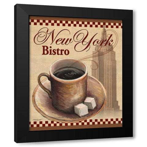 New York Bistro Black Modern Wood Framed Art Print with Double Matting by Williams, Todd