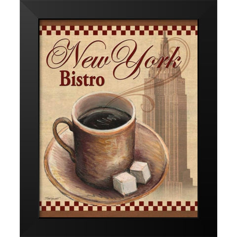 New York Bistro Black Modern Wood Framed Art Print by Williams, Todd