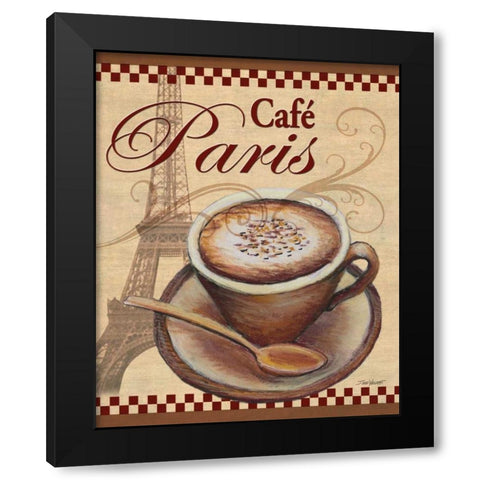 Paris Cafe Black Modern Wood Framed Art Print with Double Matting by Williams, Todd