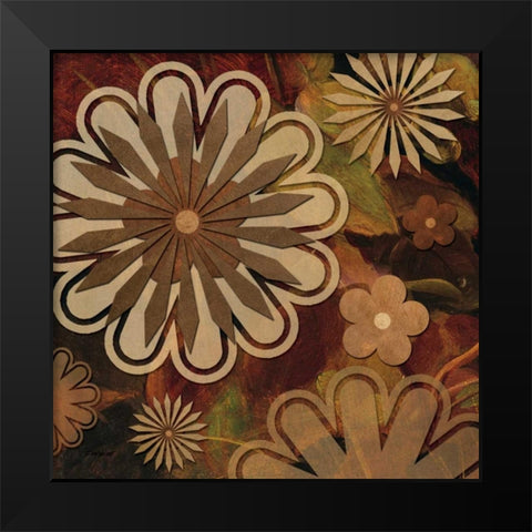 Floral Abstract I Black Modern Wood Framed Art Print by Williams, Todd