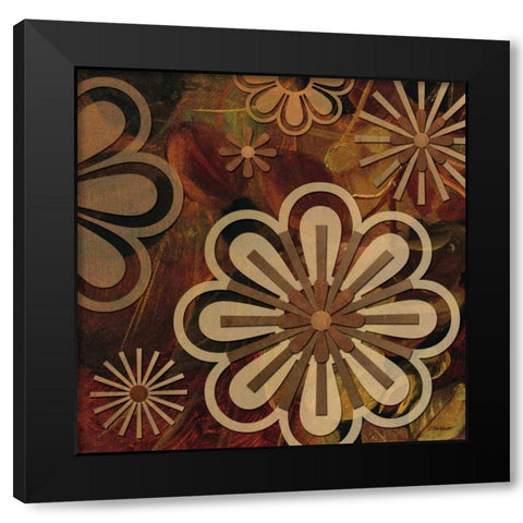 Floral Abstract II Black Modern Wood Framed Art Print by Williams, Todd