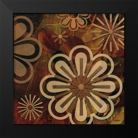 Floral Abstract II Black Modern Wood Framed Art Print by Williams, Todd