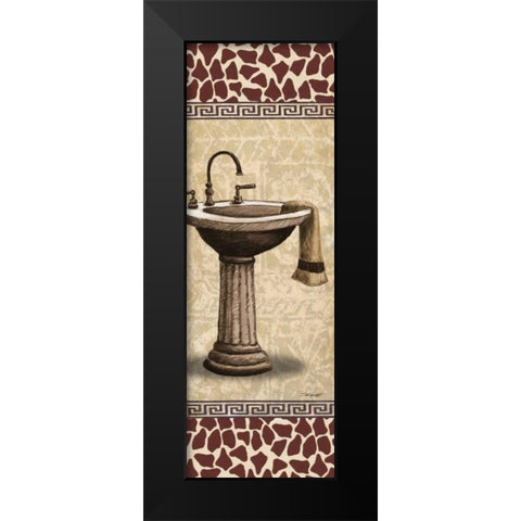 Giraffe Sink Black Modern Wood Framed Art Print by Williams, Todd