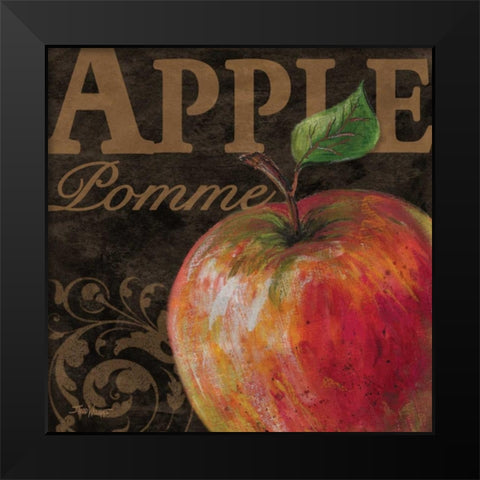 French Fruit Apple Black Modern Wood Framed Art Print by Williams, Todd