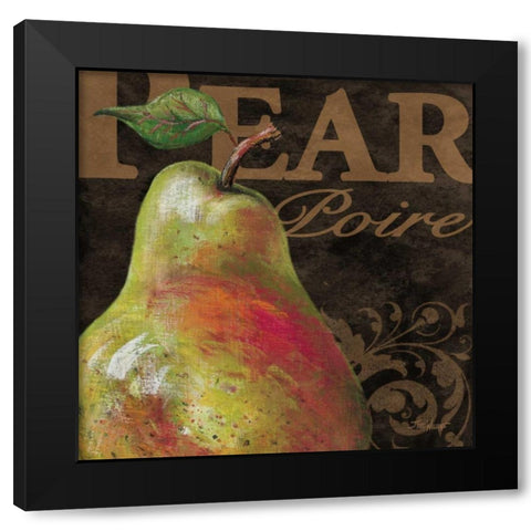 French Fruit Pear Black Modern Wood Framed Art Print with Double Matting by Williams, Todd