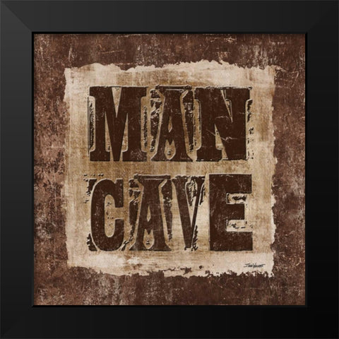 ManCave Lodge Sq Black Modern Wood Framed Art Print by Williams, Todd