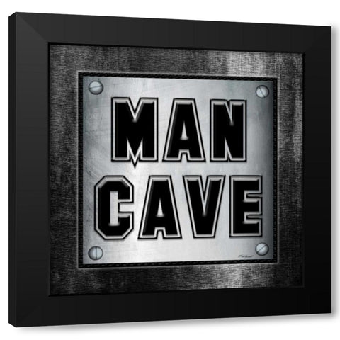 ManCave  Metal Sq Black Modern Wood Framed Art Print by Williams, Todd