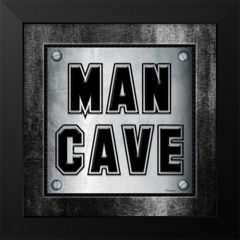 ManCave  Metal Sq Black Modern Wood Framed Art Print by Williams, Todd