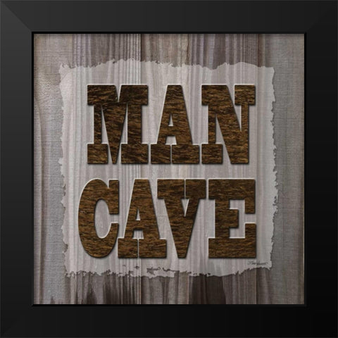 ManCave Wood Sq Black Modern Wood Framed Art Print by Williams, Todd