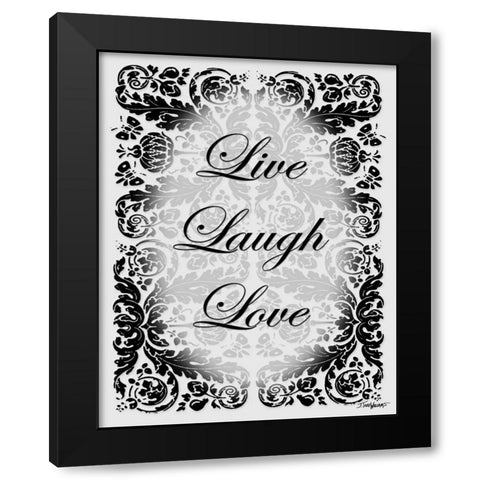 Live Laugh Love Black Modern Wood Framed Art Print by Williams, Todd