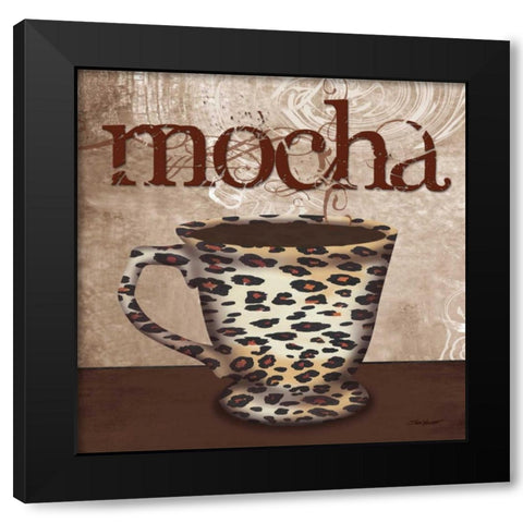 Leopard Cafe Black Modern Wood Framed Art Print with Double Matting by Williams, Todd