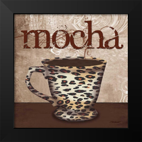 Leopard Cafe Black Modern Wood Framed Art Print by Williams, Todd