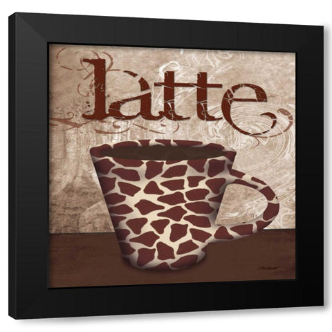 Giraffe Cafe Black Modern Wood Framed Art Print with Double Matting by Williams, Todd