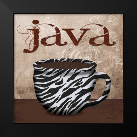 Zebra Cafe Black Modern Wood Framed Art Print by Williams, Todd