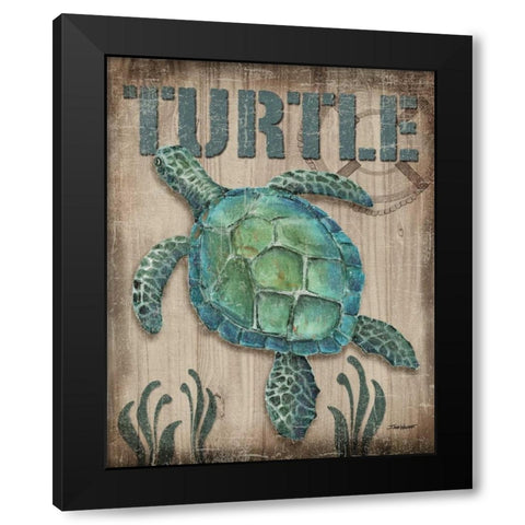 Turtle Black Modern Wood Framed Art Print by Williams, Todd