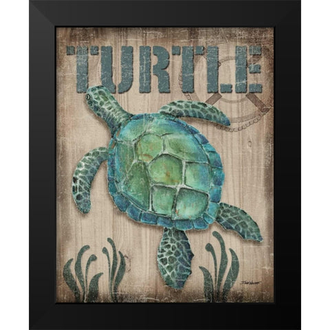 Turtle Black Modern Wood Framed Art Print by Williams, Todd