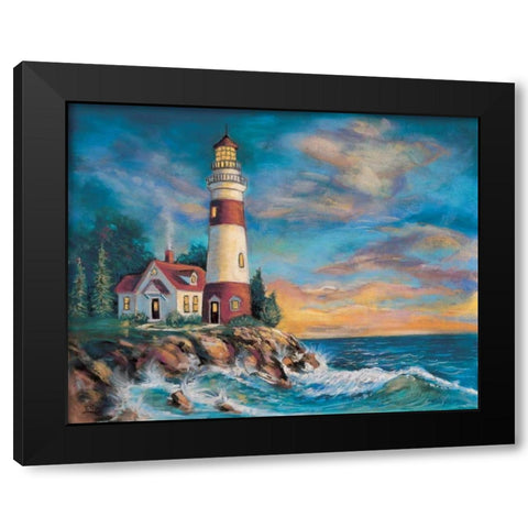 Lighthouse Black Modern Wood Framed Art Print by Williams, Todd