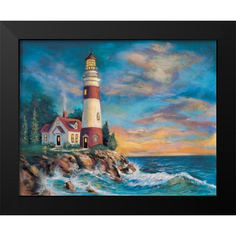 Lighthouse Black Modern Wood Framed Art Print by Williams, Todd