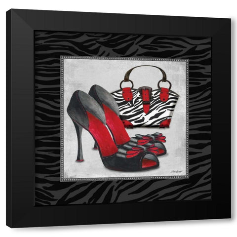 Zebra Fashion I Black Modern Wood Framed Art Print with Double Matting by Williams, Todd