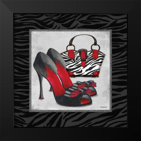 Zebra Fashion I Black Modern Wood Framed Art Print by Williams, Todd