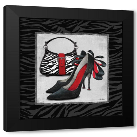 Zebra Fashion II Black Modern Wood Framed Art Print by Williams, Todd