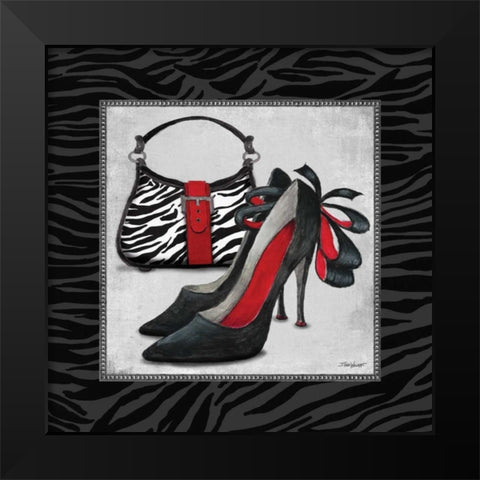 Zebra Fashion II Black Modern Wood Framed Art Print by Williams, Todd