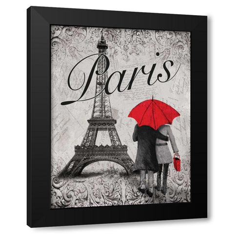 Strolling Paris I Black Modern Wood Framed Art Print with Double Matting by Williams, Todd