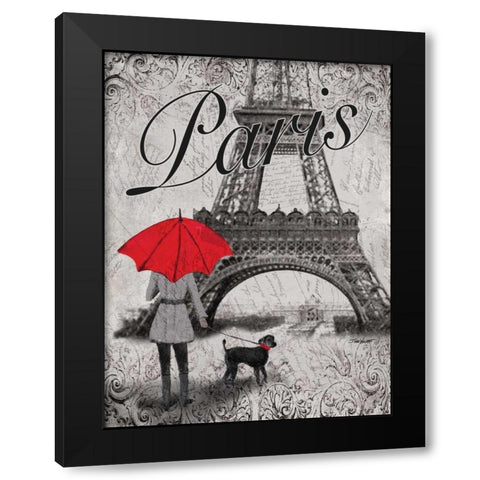 Strolling Paris II Black Modern Wood Framed Art Print by Williams, Todd