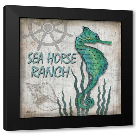 Sea Horse Ranch Black Modern Wood Framed Art Print with Double Matting by Williams, Todd