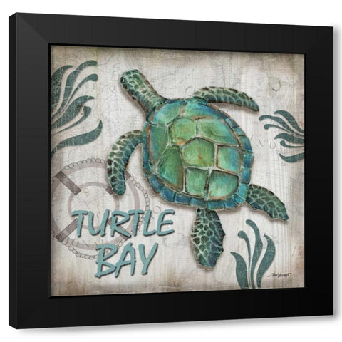 Turtle Bay Black Modern Wood Framed Art Print with Double Matting by Williams, Todd