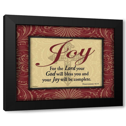 Red and Gold Joy Black Modern Wood Framed Art Print with Double Matting by Williams, Todd