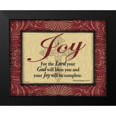 Red and Gold Joy Black Modern Wood Framed Art Print by Williams, Todd