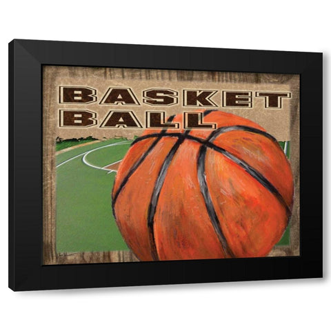 Basketball Black Modern Wood Framed Art Print by Williams, Todd