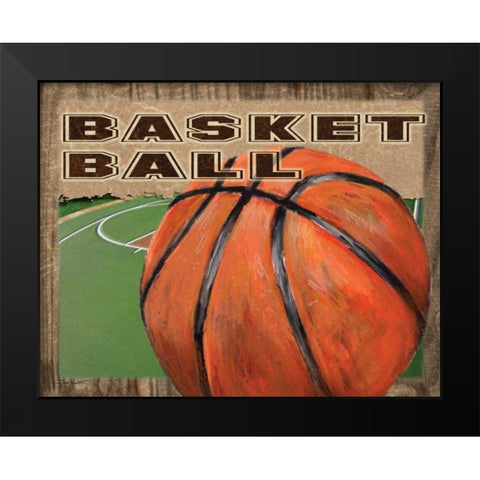 Basketball Black Modern Wood Framed Art Print by Williams, Todd