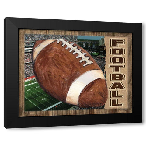 Football Black Modern Wood Framed Art Print by Williams, Todd