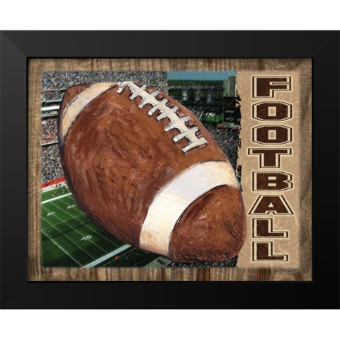 Football Black Modern Wood Framed Art Print by Williams, Todd