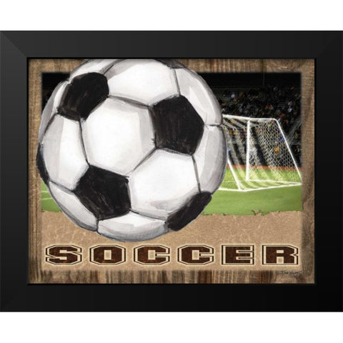 Soccer Black Modern Wood Framed Art Print by Williams, Todd