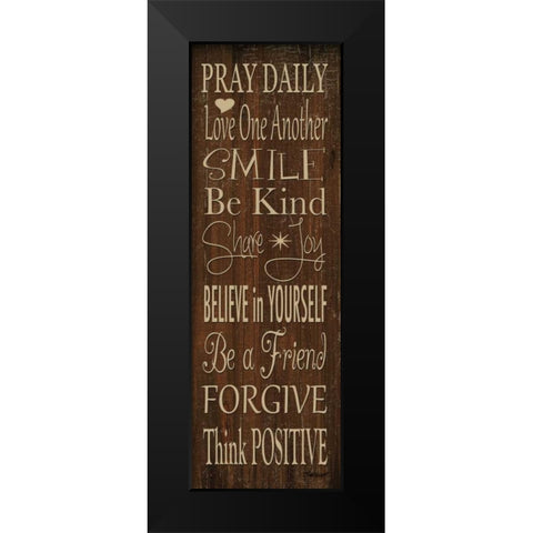 Words to Live By I Black Modern Wood Framed Art Print by Williams, Todd
