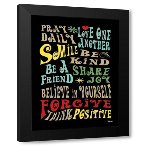 Words to Live By II Black Modern Wood Framed Art Print by Williams, Todd