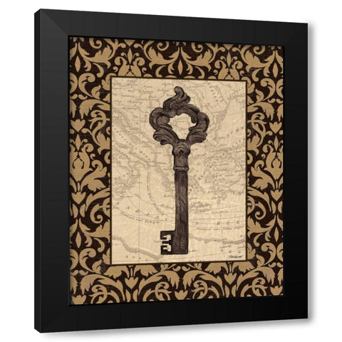 Old World Key II Black Modern Wood Framed Art Print with Double Matting by Williams, Todd