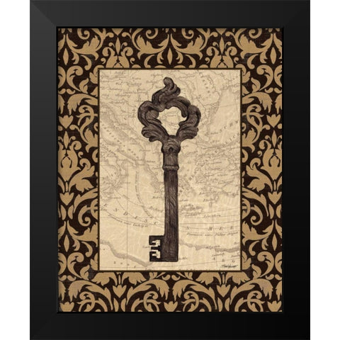 Old World Key II Black Modern Wood Framed Art Print by Williams, Todd