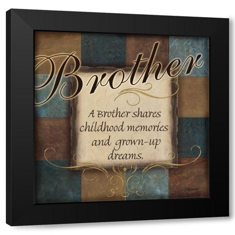 Brother Black Modern Wood Framed Art Print with Double Matting by Williams, Todd
