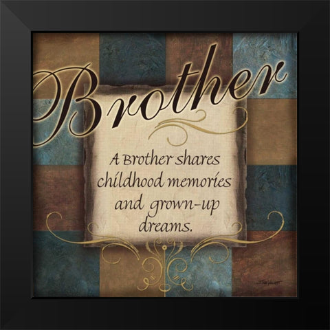 Brother Black Modern Wood Framed Art Print by Williams, Todd