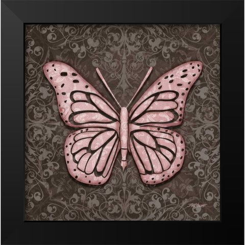 Pink Butterfly IV Black Modern Wood Framed Art Print by Williams, Todd