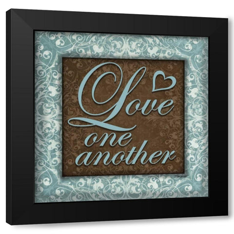 Love One Another Black Modern Wood Framed Art Print with Double Matting by Williams, Todd