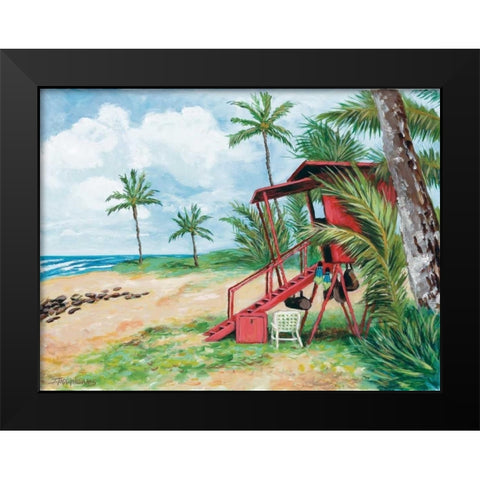 Ocean View Black Modern Wood Framed Art Print by Williams, Todd