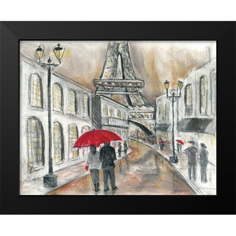 Rain in Paris Black Modern Wood Framed Art Print by Williams, Todd